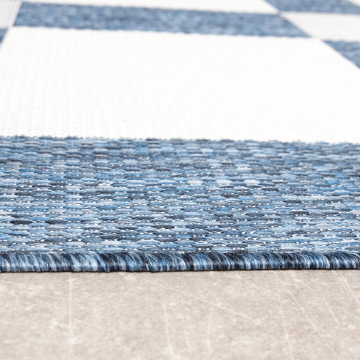 Geometrisch buitenkleed - Faro Blocks Blauw  - 4