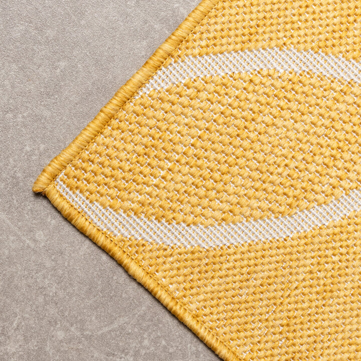 Geometrisch buitenkleed - Faro Ripple Geel  - 3