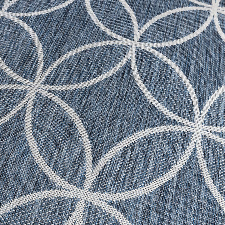 Geometrisch buitenkleed - Faro Ripple Blauw  - 2