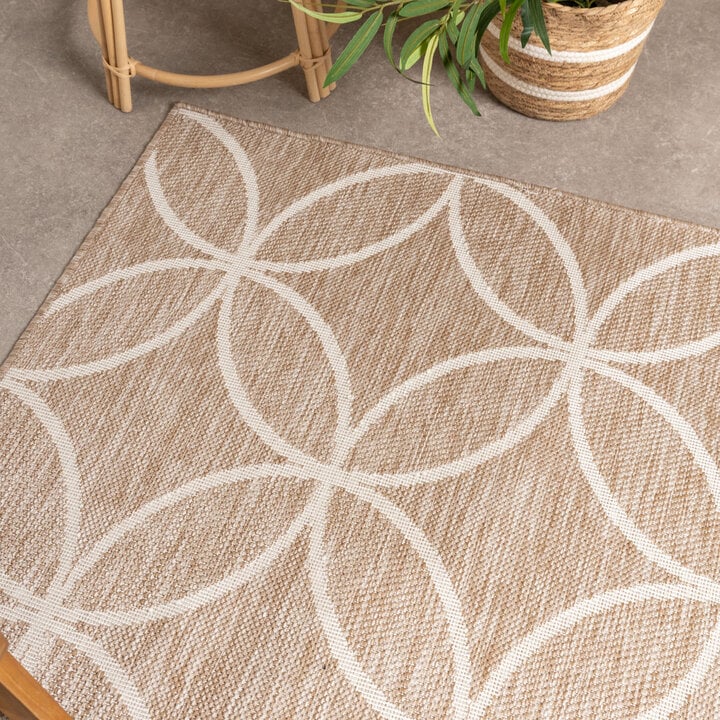 Geometrisch buitenkleed - Faro Ripple Beige - 1