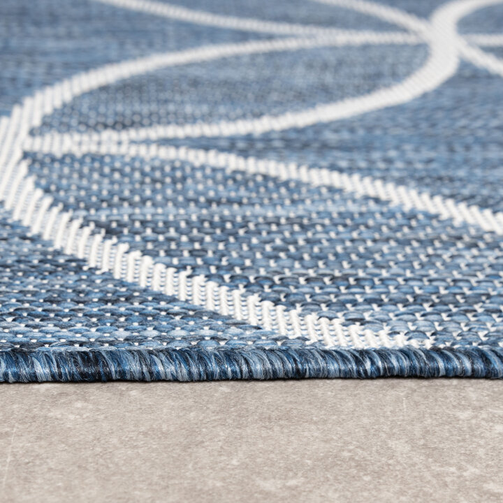 Geometrisch buitenkleed - Faro Ripple Blauw  - 4