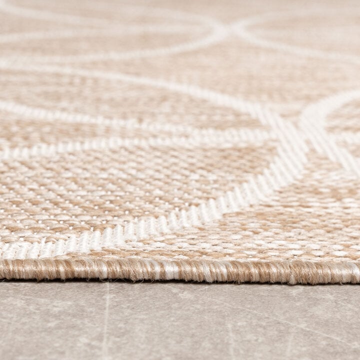 Geometrisch buitenkleed - Faro Ripple Beige - 4