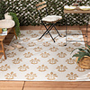 Jute buitenkleed - Como Flower Creme/Beige  - thumbnail