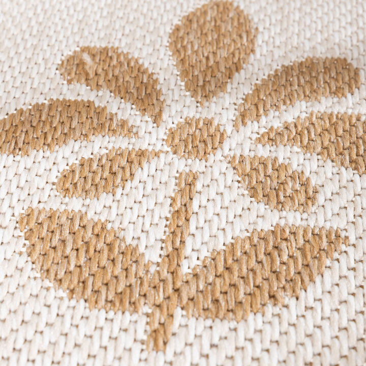 Jute buitenkleed - Como Flower Creme/Beige  - 3