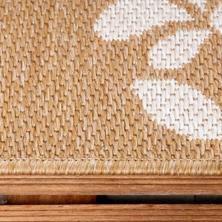 Jute buitenkleed - Como Flower Beige/Creme  - 5