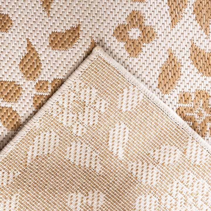 Jute buitenkleed - Como Floral Creme/Beige - 6