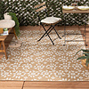 Jute buitenkleed - Como Floral Beige/Creme  - thumbnail