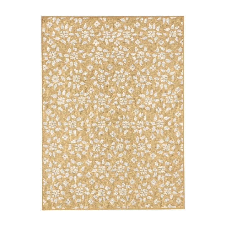 Jute buitenkleed - Como Floral Beige/Creme  - 1
