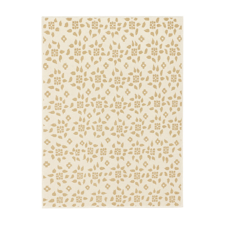 Jute buitenkleed - Como Floral Creme/Beige - 1