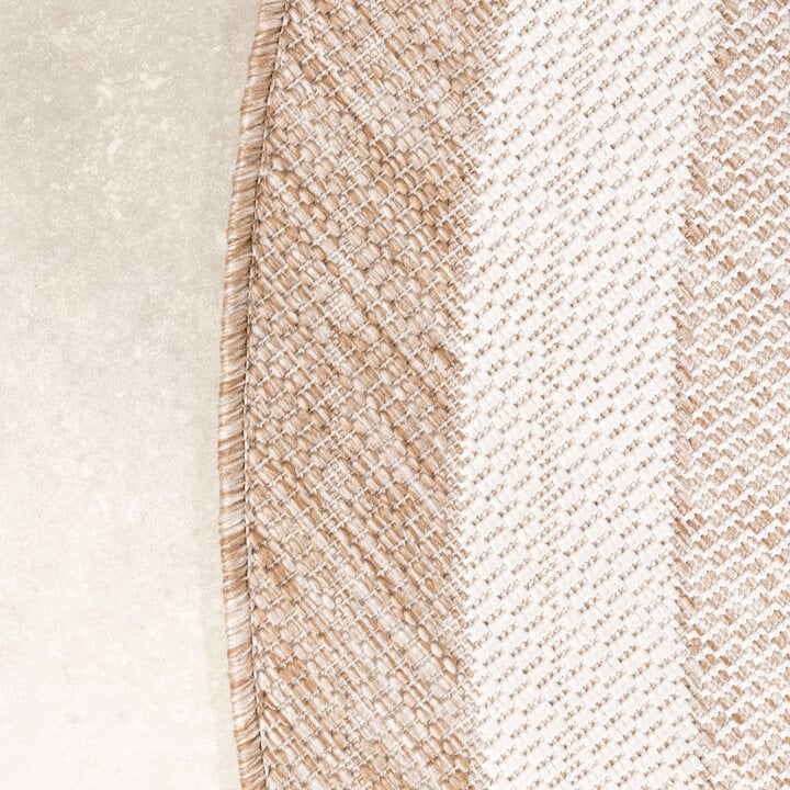 Rond jute buitenkleed - Nusa Orbit Beige/Creme - 3