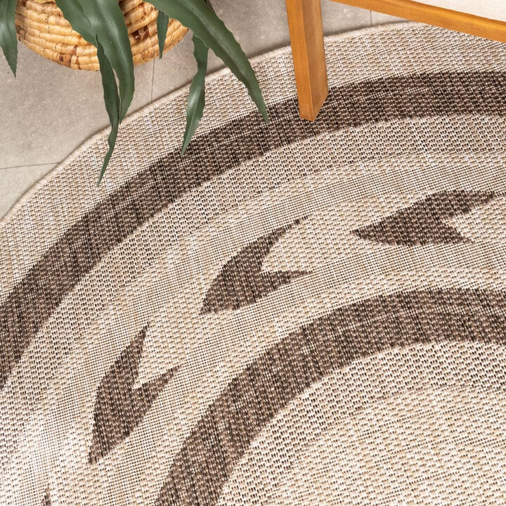 Rond jute buitenkleed - Nusa Orbit Bruin/Beige  - 1