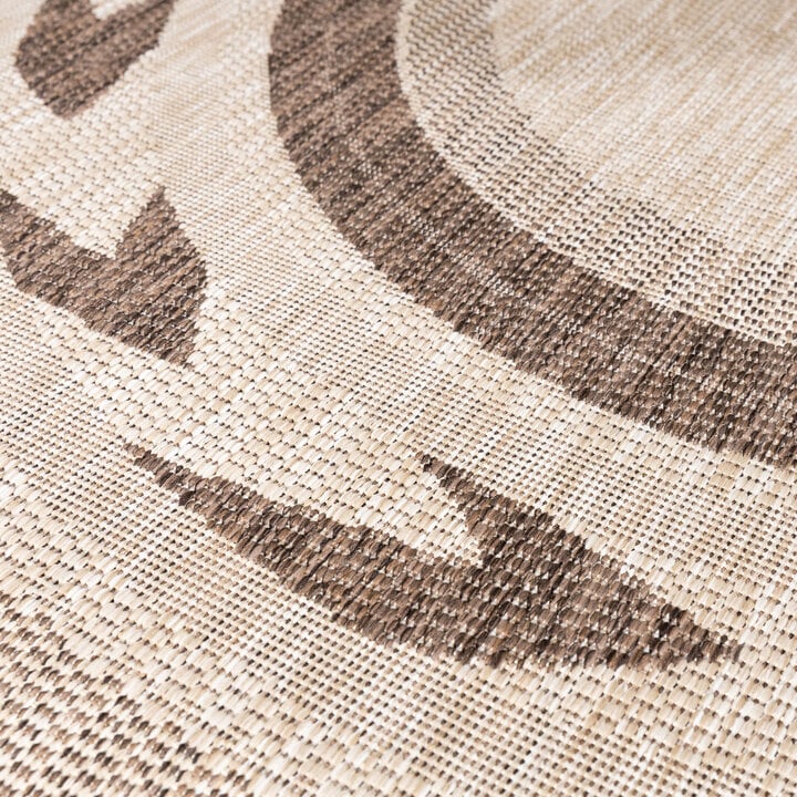 Rond jute buitenkleed - Nusa Orbit Bruin/Beige  - 2