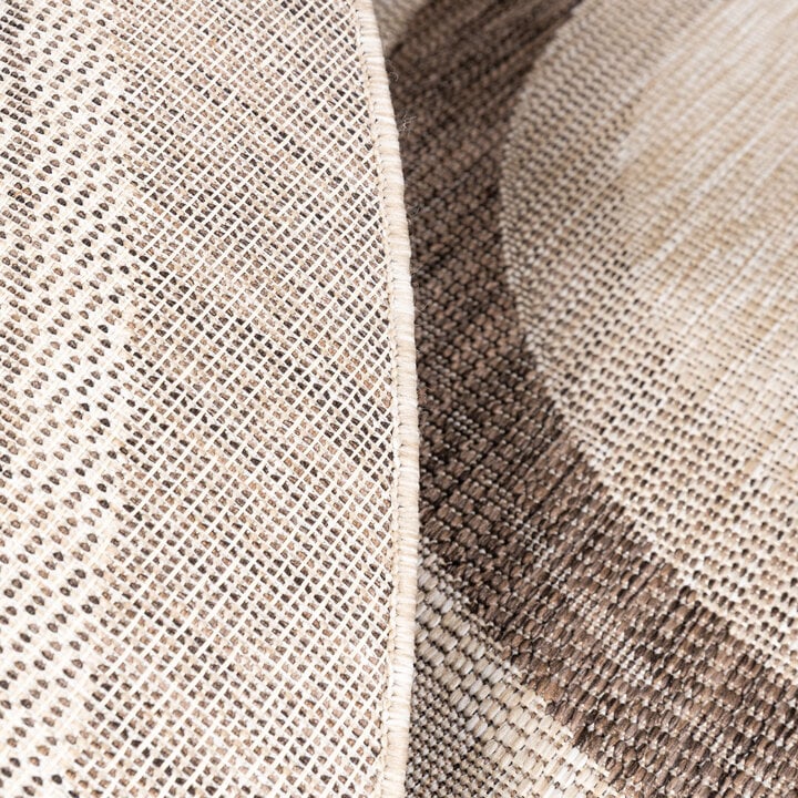 Rond jute buitenkleed - Nusa Orbit Bruin/Beige  - 5