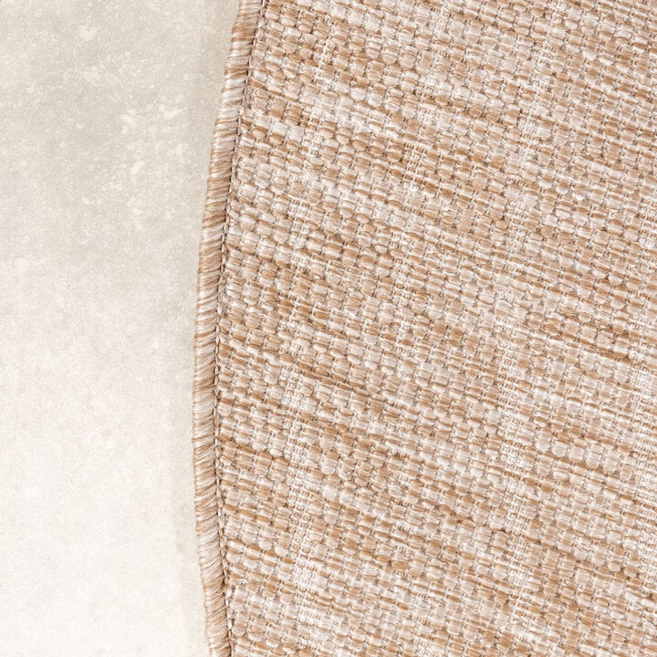 Rond jute buitenkleed - Nusa Flower Beige/Creme  - 3
