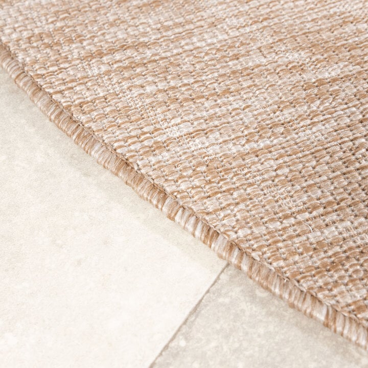 Rond jute buitenkleed - Nusa Flower Beige/Creme  - 4