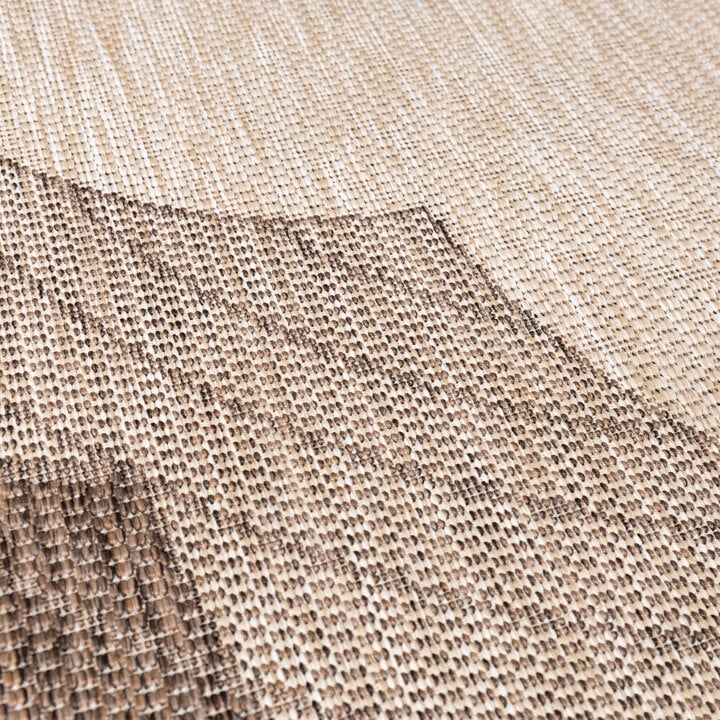 Rond jute buitenkleed - Nusa Flower Bruin/Beige  - 2