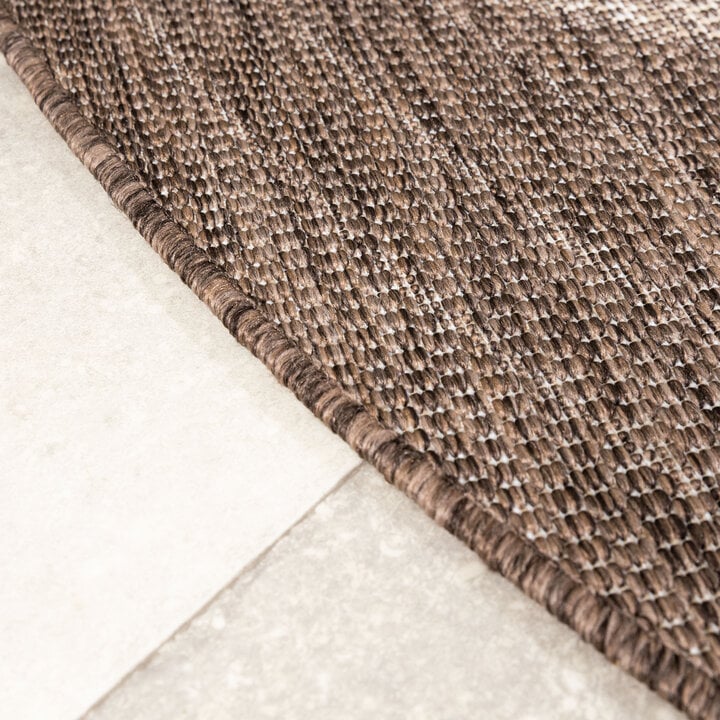 Rond jute buitenkleed - Nusa Flower Bruin/Beige  - 4