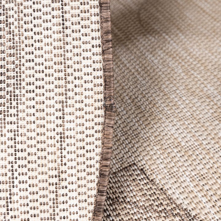 Rond jute buitenkleed - Nusa Flower Bruin/Beige  - 5