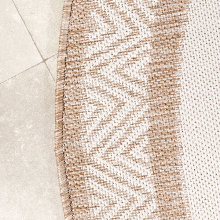 Rond jute buitenkleed - Nusa Medallion Beige/Creme  - 3