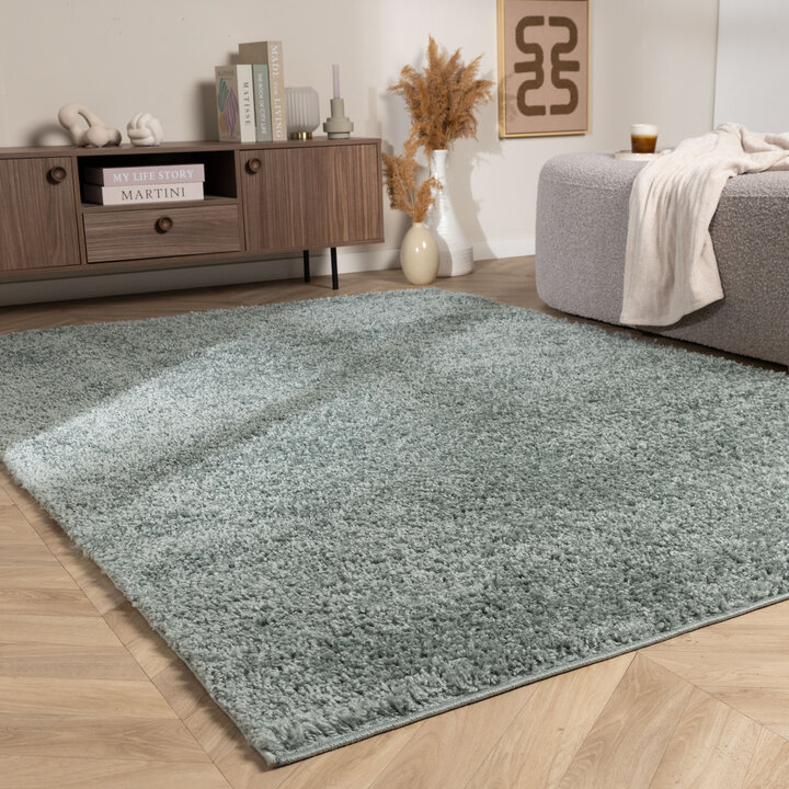 Hoogpolig vloerkleed - Wish Blauw/Groen