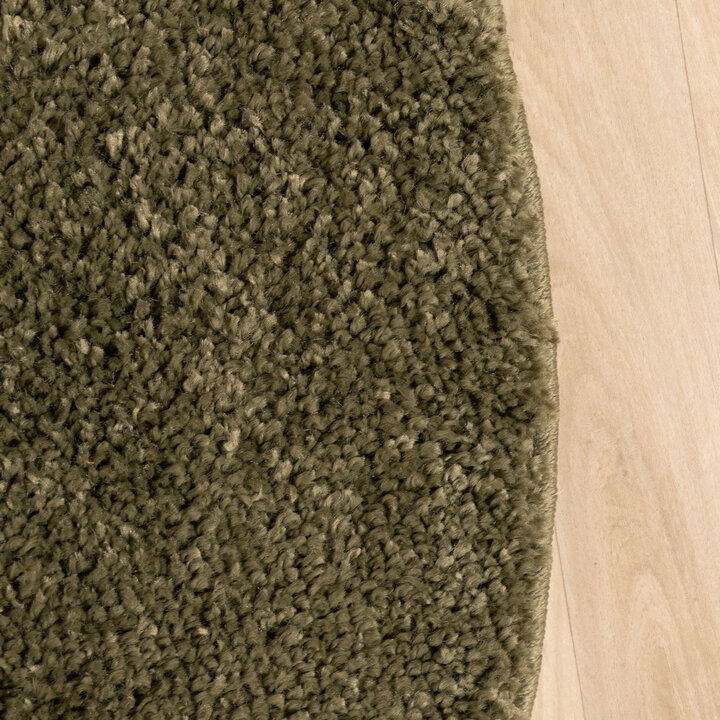 Rond Hoogpolig vloerkleed - Wish Groen - 4