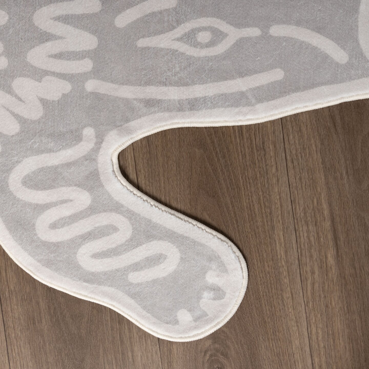 Wasbaar kindervloerkleed - Raf Croco Grijs - 4