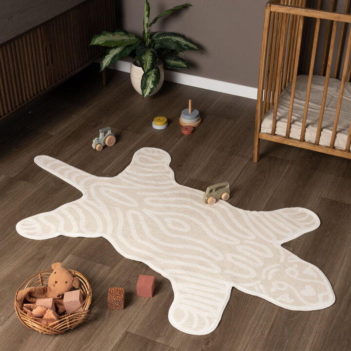 Wasbaar kindervloerkleed - Raf Tijger Creme 