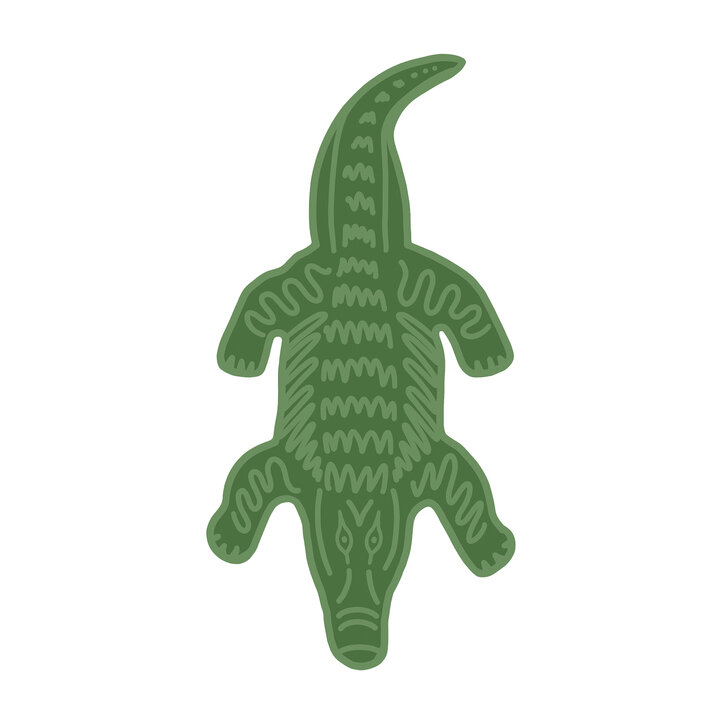 Wasbaar kindervloerkleed - Raf Croco Groen - 1