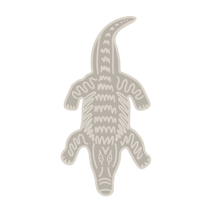 Wasbaar kindervloerkleed - Raf Croco Grijs - 1
