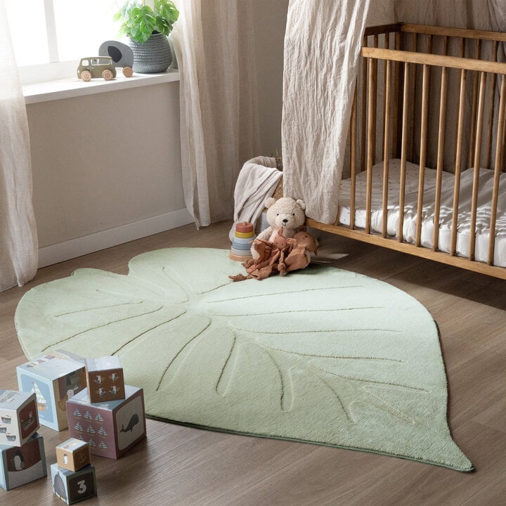 Wasbaar kindervloerkleed - Coco Blad Groen