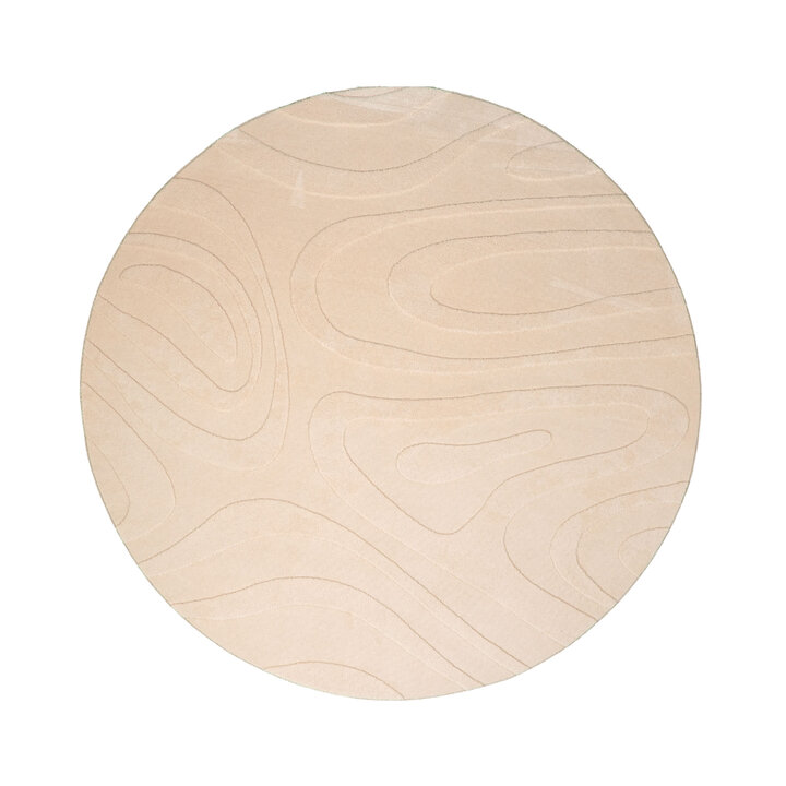 Rond Scandinavisch vloerkleed - Charm Shapes Beige - 1