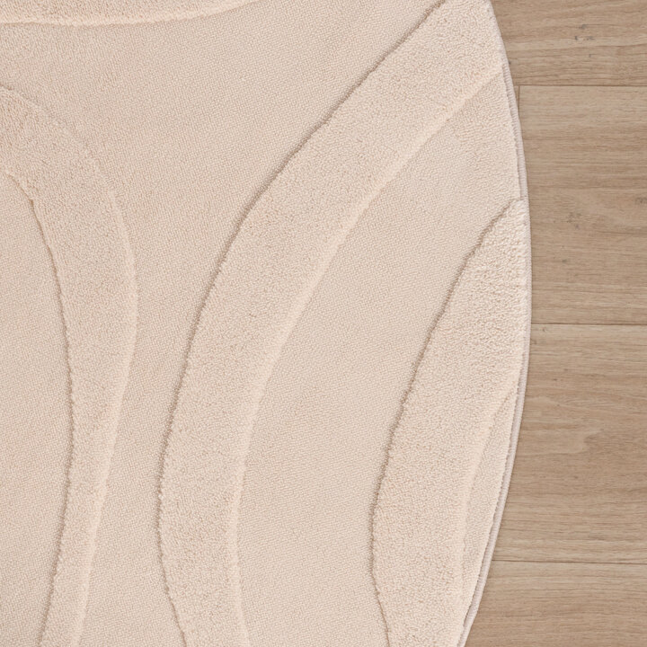 Rond Scandinavisch vloerkleed - Charm Shapes Beige - 4