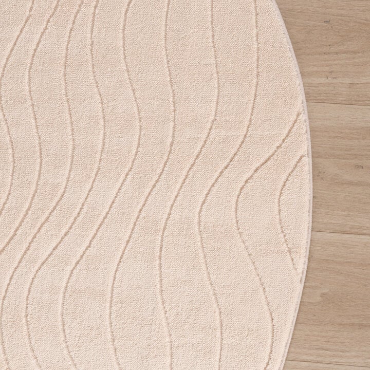 Rond Scandinavisch vloerkleed - Charm Waves Beige - 4