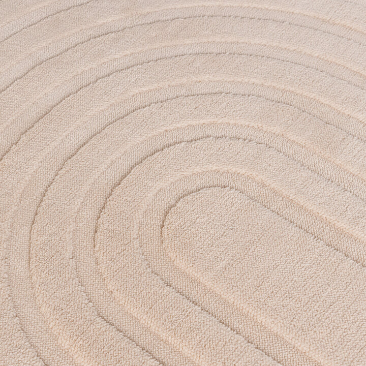 Rond Scandinavisch vloerkleed - Charm Curves Beige - 3