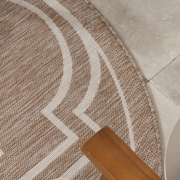 Rond buitenkleed - Isla Medaillon Beige/Wit - 2