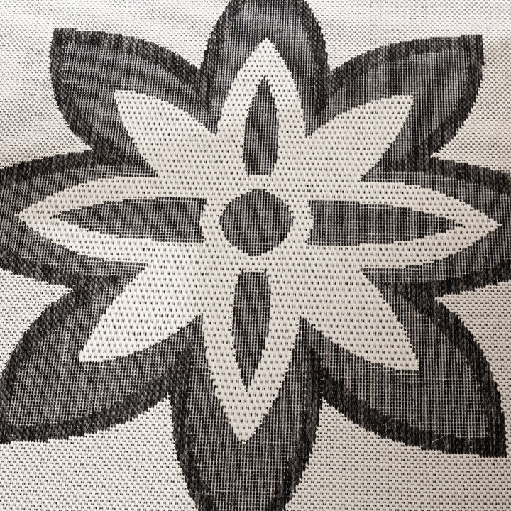 Rond buitenkleed - Isla Medaillon Wit/Zwart - 3