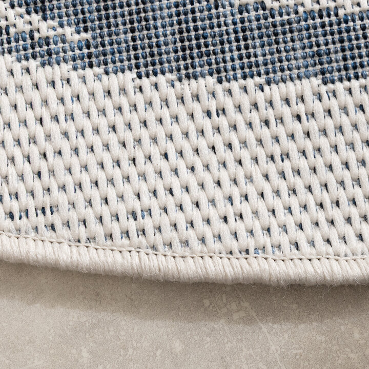 Rond buitenkleed - Isla Medaillon Wit/Blauw - 5