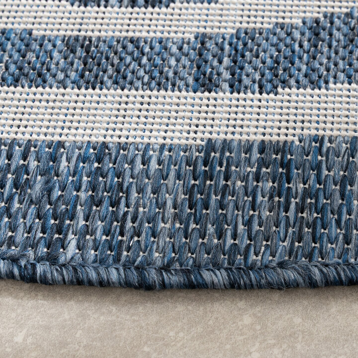Rond buitenkleed - Isla Medaillon Blauw/Wit - 5