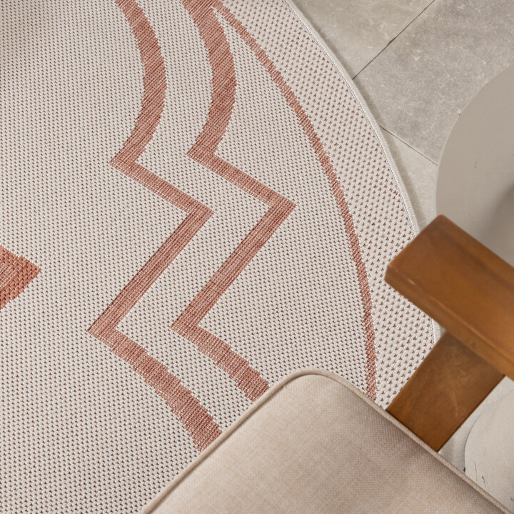 Buitenkleed - Isla Medaillon Wit/Roze - 2