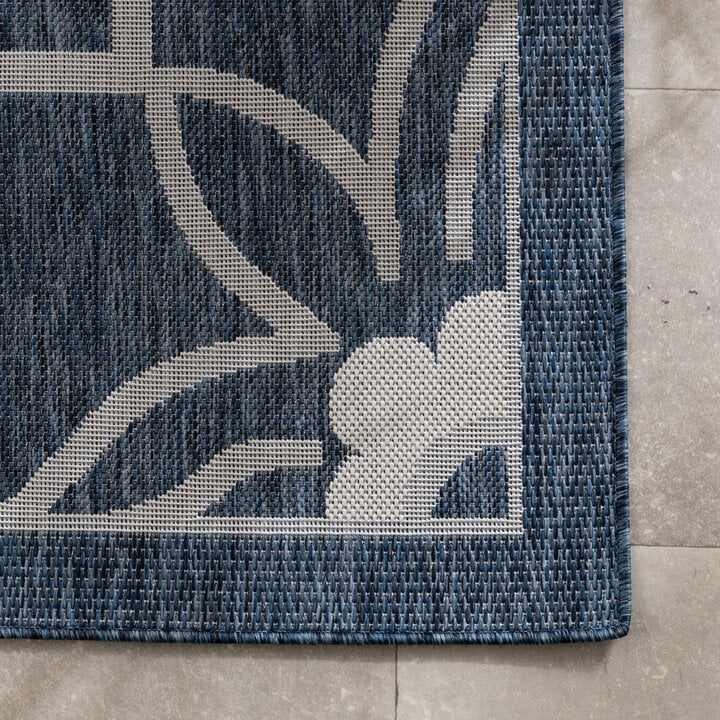 Buitenkleed - Isla Medaillon Blauw/Wit - 4