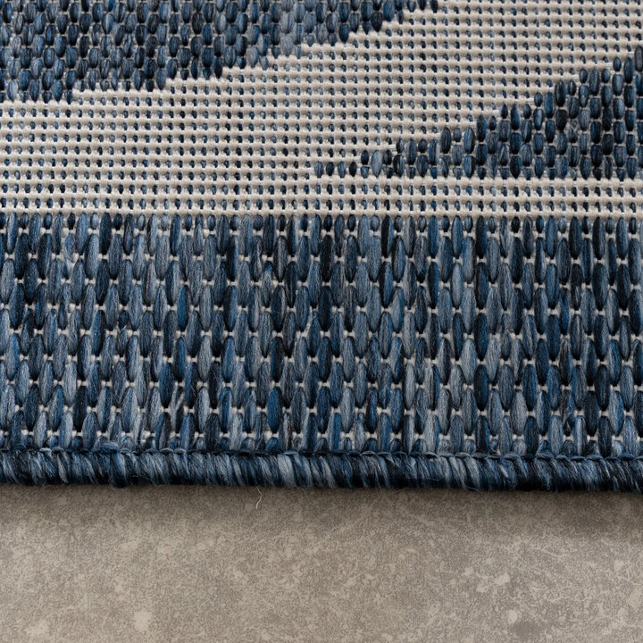 Buitenkleed - Isla Medaillon Blauw/Wit - 5