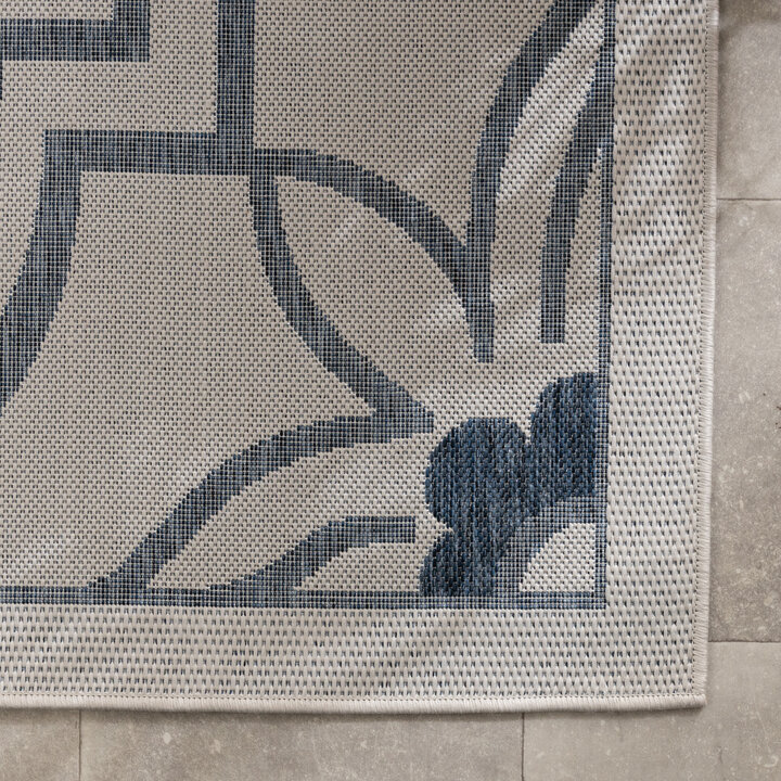 Buitenkleed - Isla Medaillon Wit/Blauw - 4