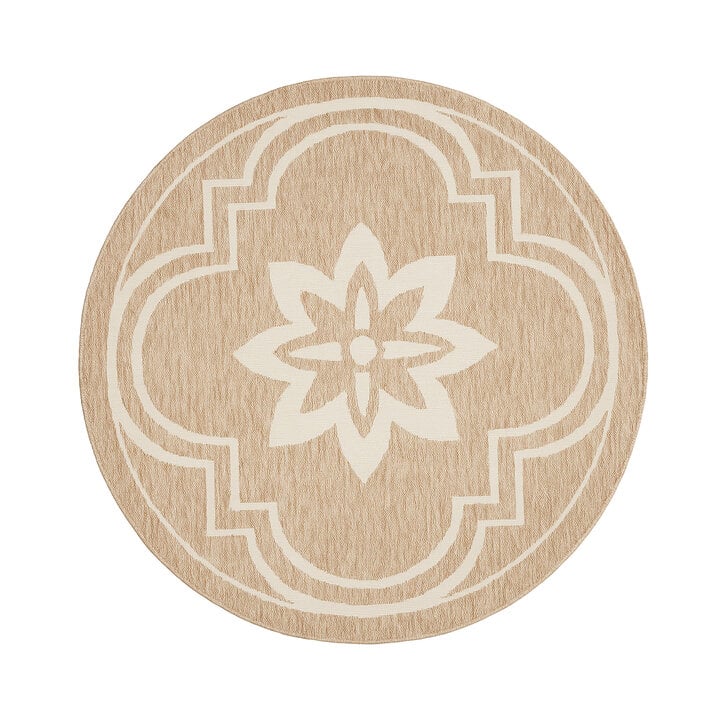 Rond buitenkleed - Isla Medaillon Beige/Wit - 1