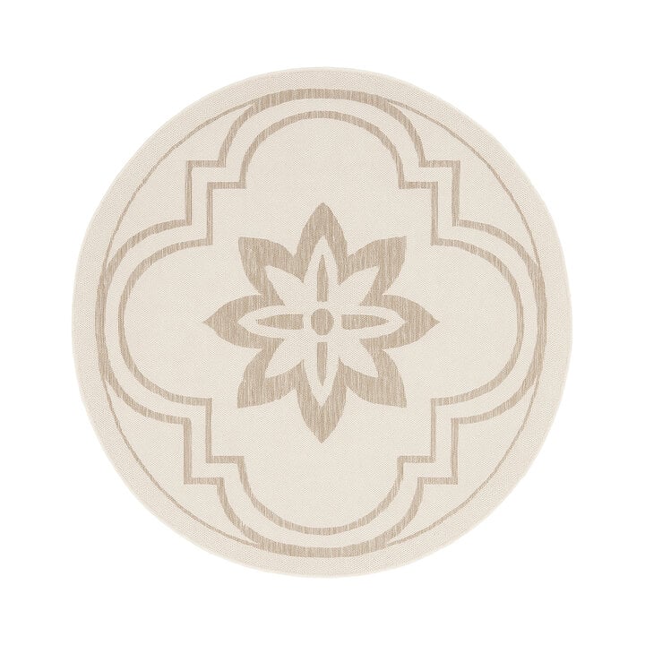 Rond buitenkleed - Isla Medaillon Wit/Beige - 1