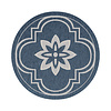 Rond buitenkleed - Isla Medaillon Blauw/Wit - thumbnail 1