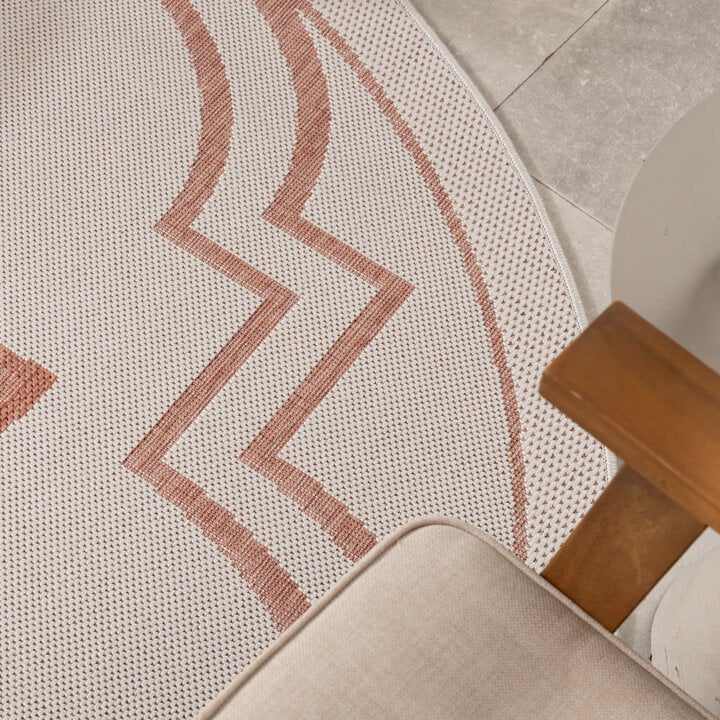 Rond buitenkleed - Isla Medaillon Wit/Roze - 2
