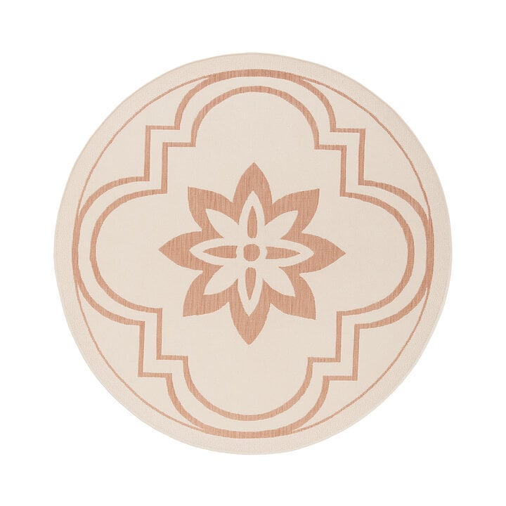 Rond buitenkleed - Isla Medaillon Wit/Roze - 1