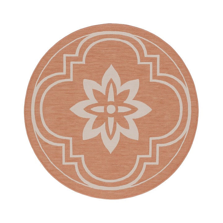 Rond buitenkleed - Isla Medaillon Roze/Wit - 1