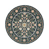Rond vintage vloerkleed - Bibi Medaillon Blauw - thumbnail 1