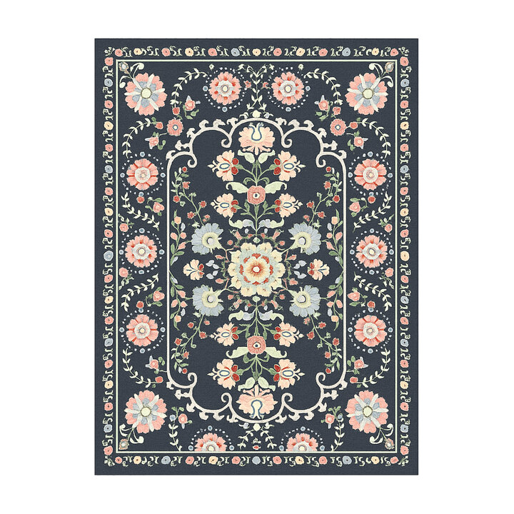 Vintage vloerkleed - Bibi Medaillon Blauw - 1